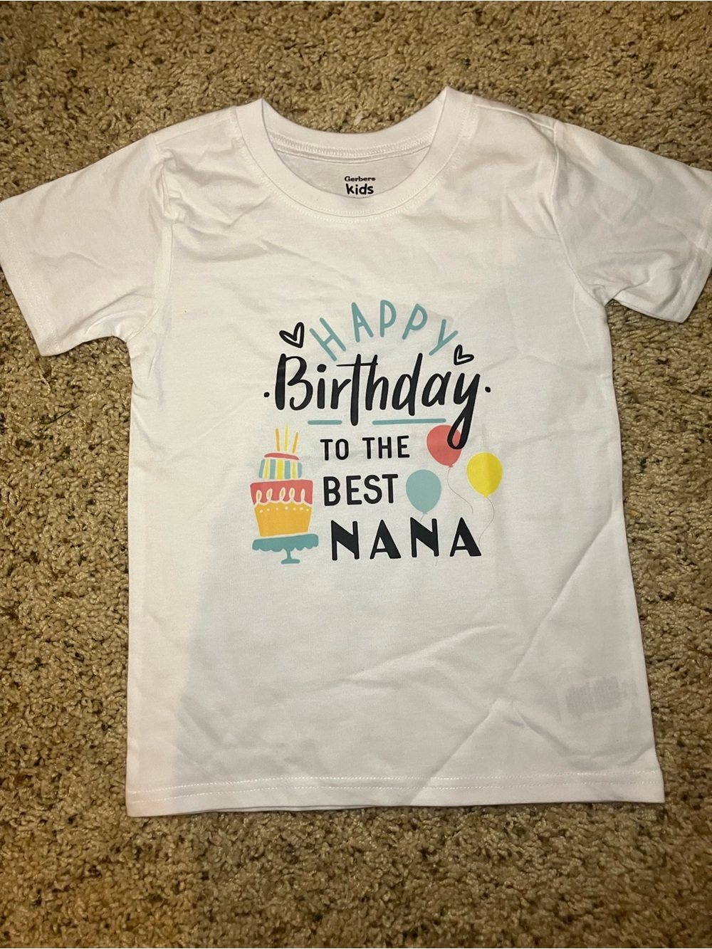 Gerber White "Happy Birthday to the Best Nana" Tee